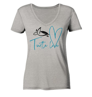 Turtle Love - Ladies Organic V-Neck Shirt
