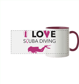 I LOVE SCUBA DIVING - Panorama Tasse zweifarbig