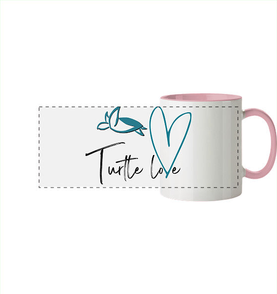 Turtle Love - Edition - Panorama Tasse zweifarbig